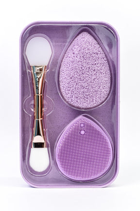 Purple Cleanse And Refresh Mask Brush Exfoliator Set - BTY050PU