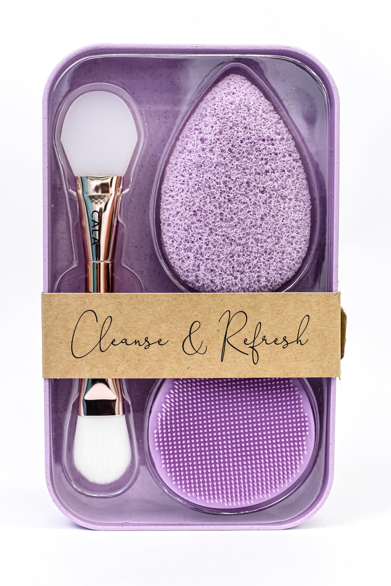 Purple Cleanse And Refresh Mask Brush Exfoliator Set - BTY050PU