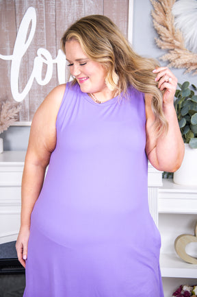 Just A Girl In The Sun Lavender Solid Maxi Dress - D4647LV