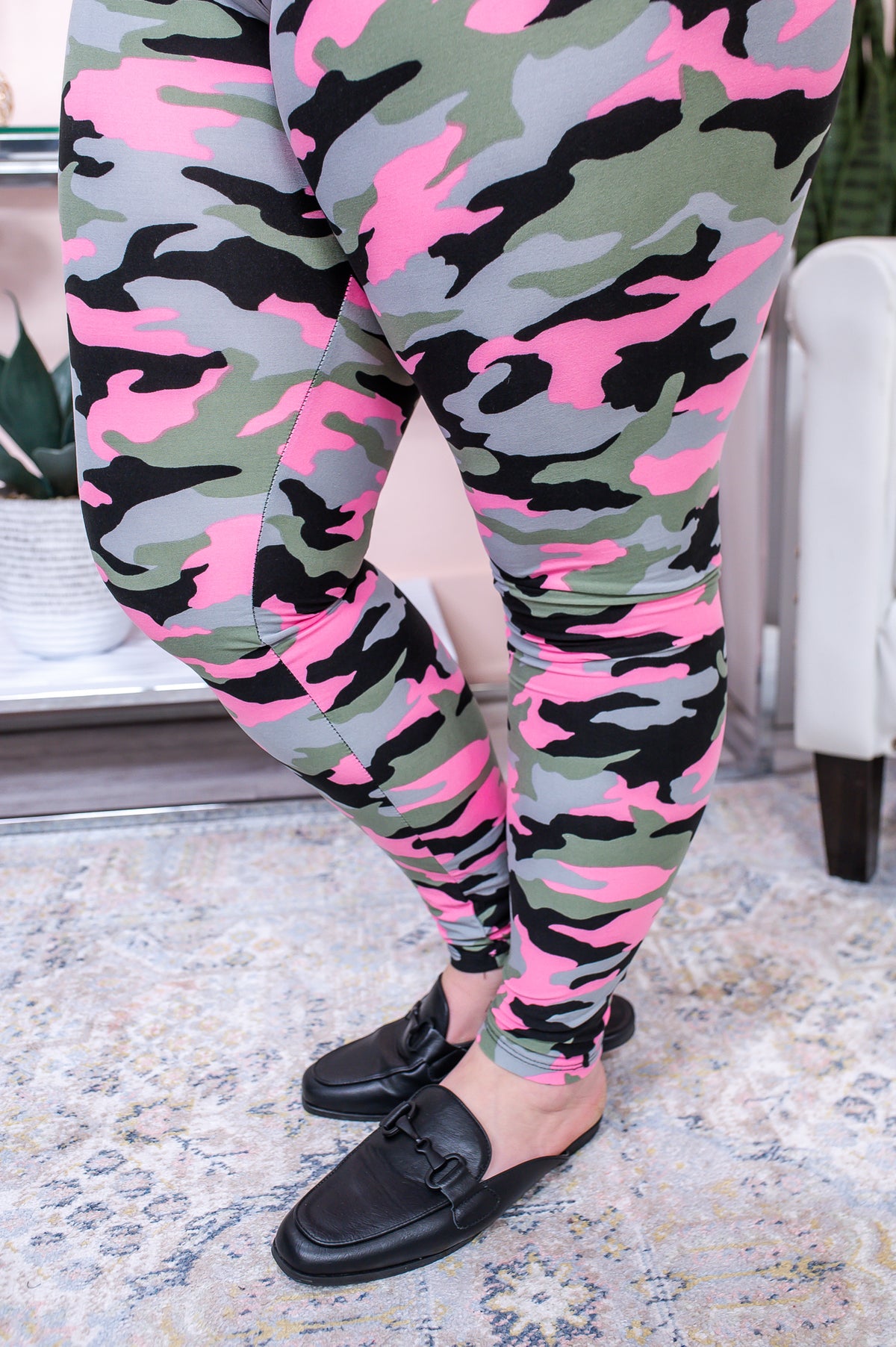 Pink/Multi Color Camouflage Wide Band Leggings (Sizes 12-18) - LEG3053ECA