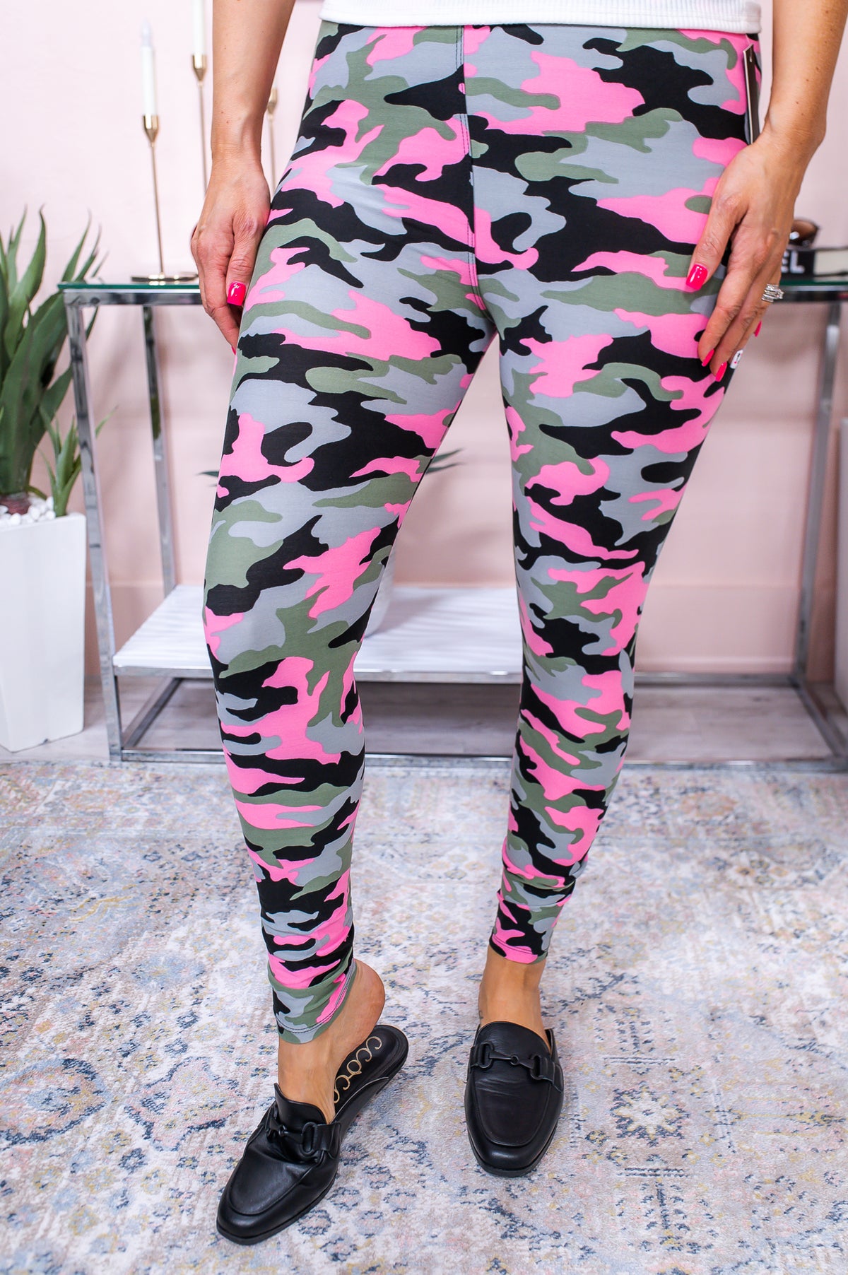 Pink/Multi Color Camouflage Leggings (Sizes 4-12) - LEG3052RPK