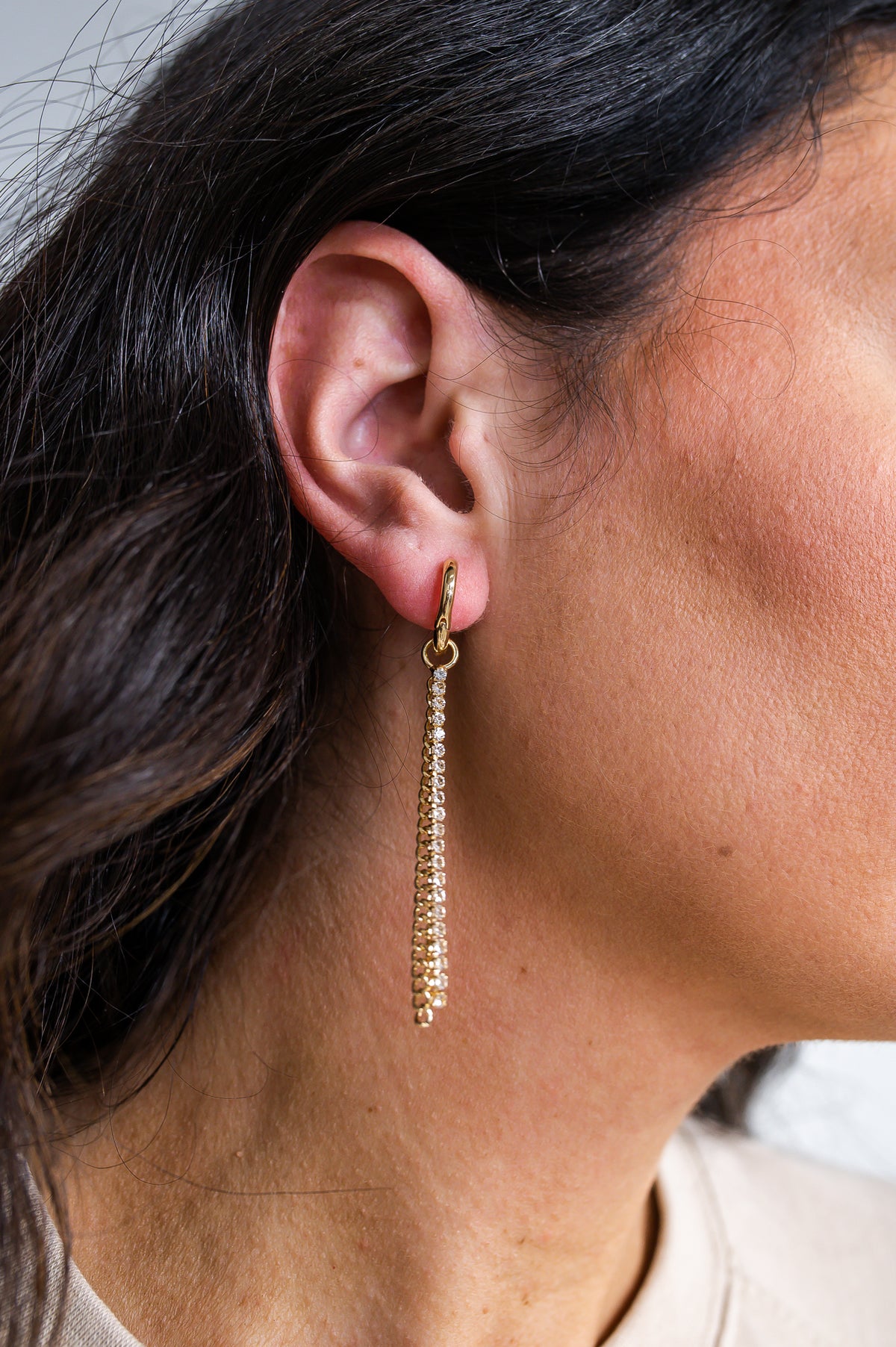 Gold/Bling Tassel Drop Earrings - EAR4051GD