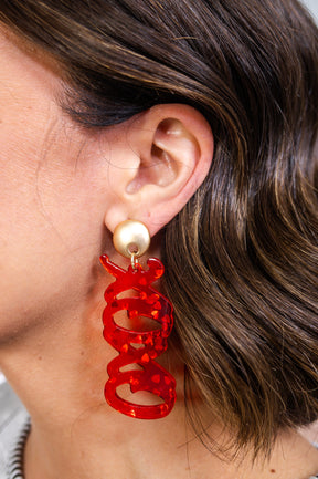 XOXO Red Heart Confetti Earrings - EAR4067RD