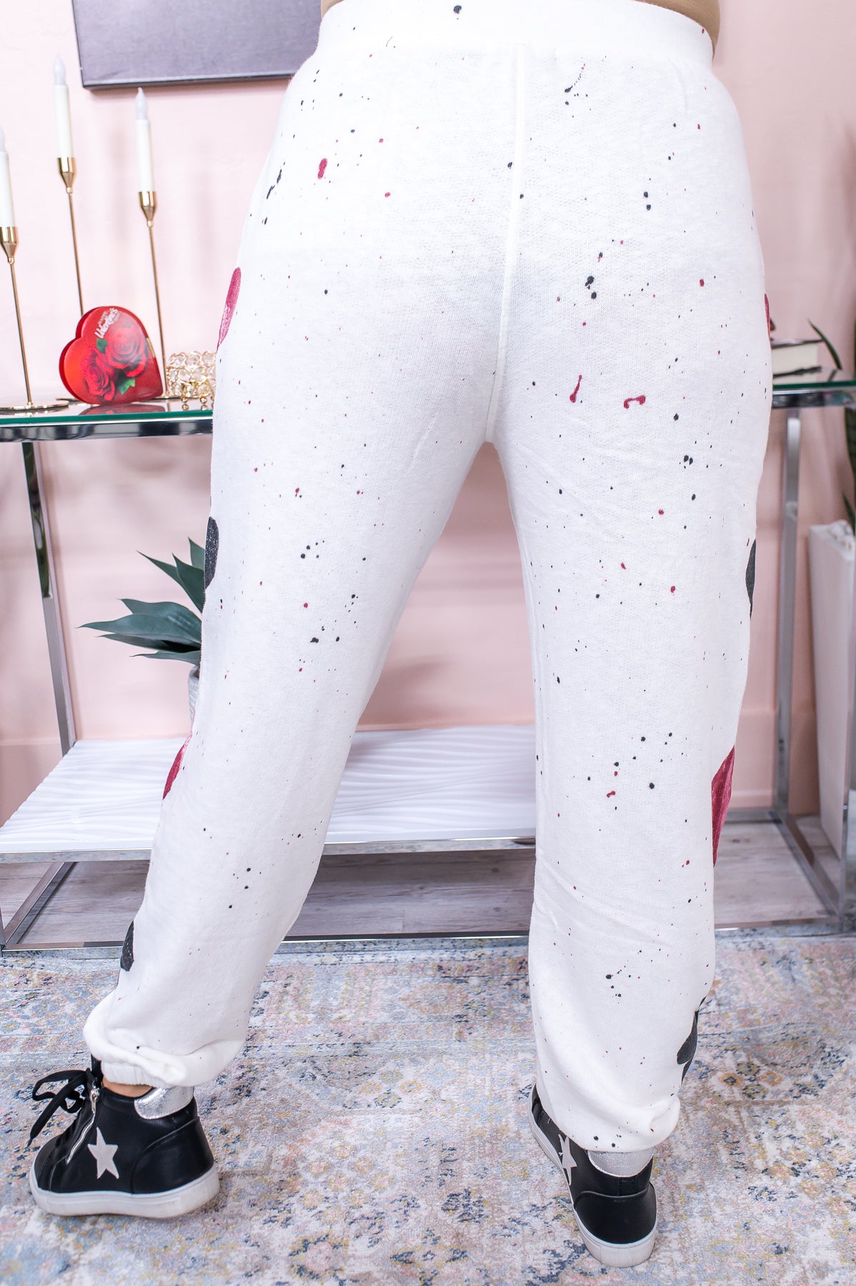 Playing With My Heart Ivory/Multi Color Paint Splatter Pant - PNT1348IV