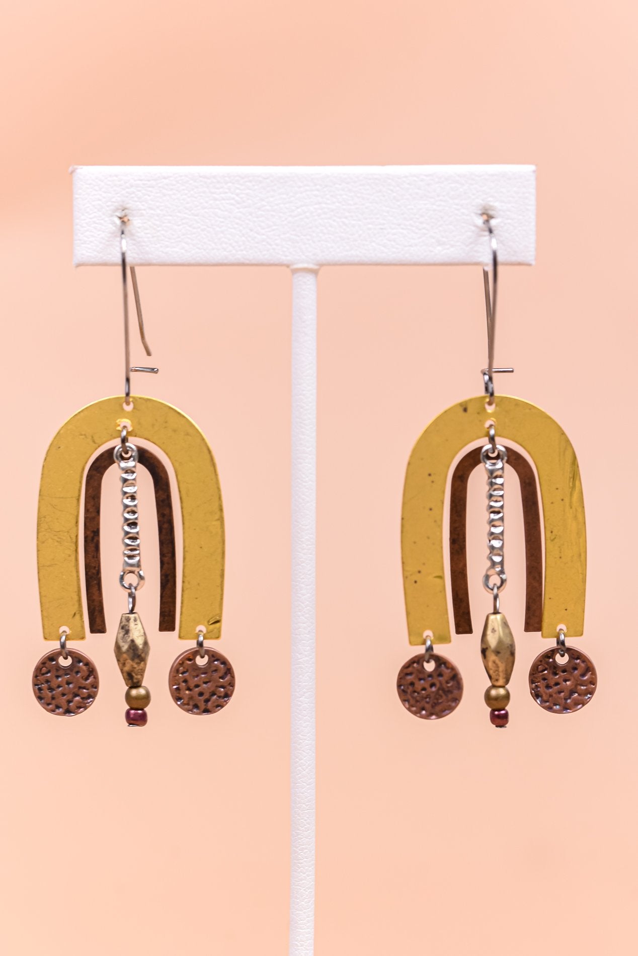 Gold/Bronze/Layered/Arch Drop Earrings - EAR3506GO