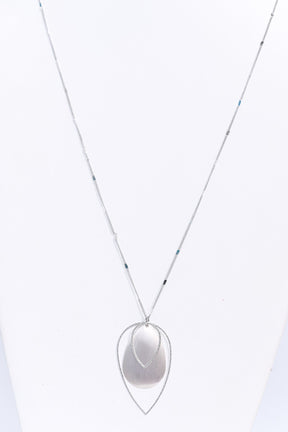 Silver/Triple Layered/Teardrop Necklace - NEK3874SI