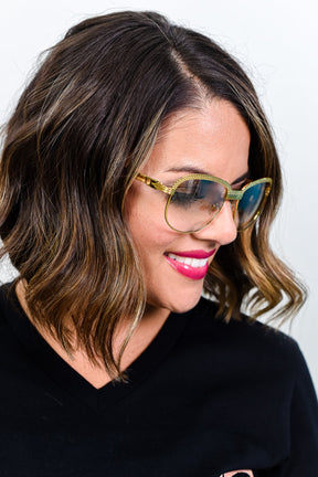 Gold Frame/Natural/Mirrored Lens Sunglasses - SGL296NA