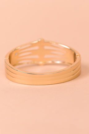Gold Twister Hinge Bangle Bracelet - BRC3194GO