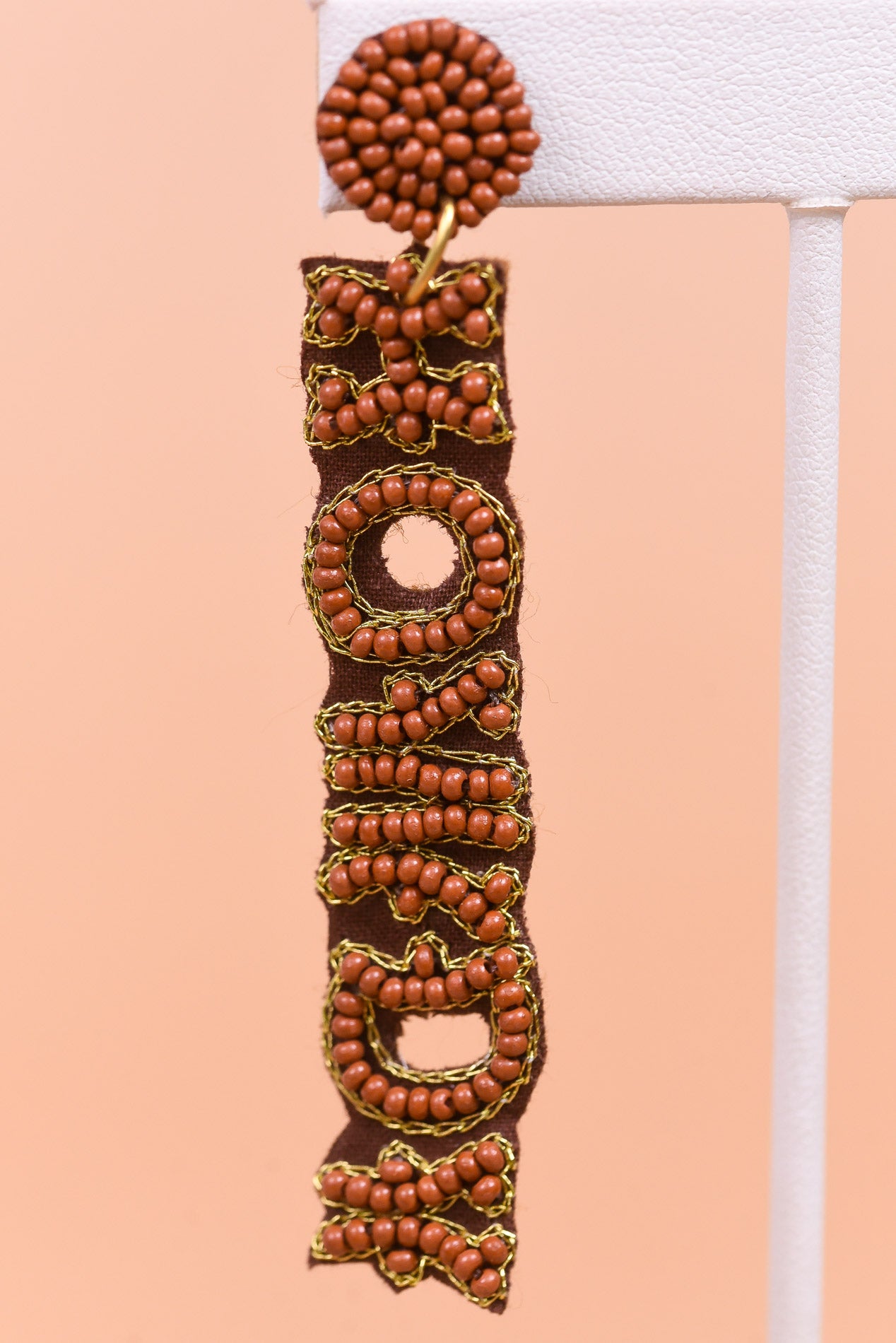 Brown Seed Bead 'Howdy' Drop Earrings - EAR3591BR