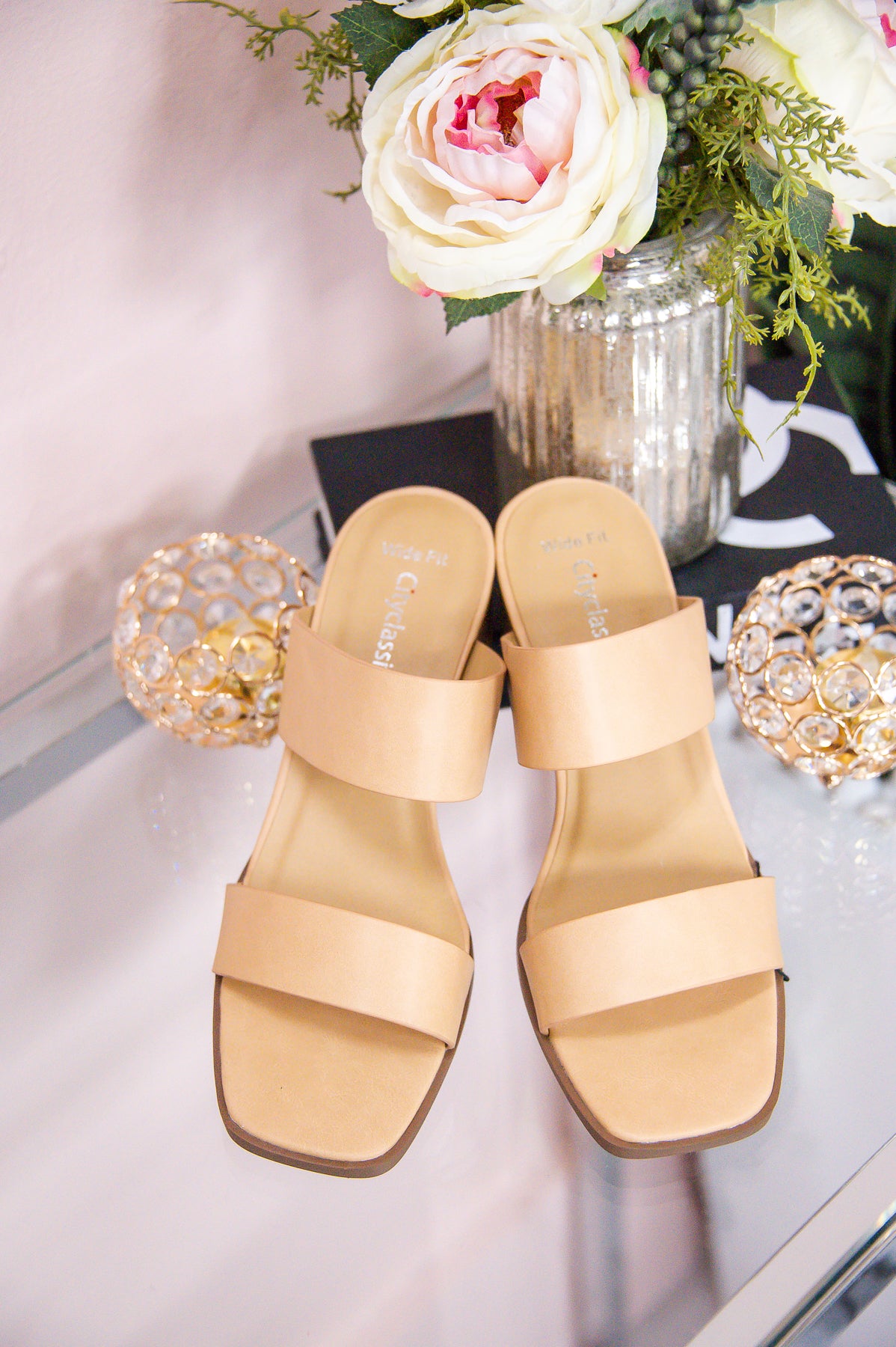 Taking The First Step Natural Slip On Heels - SHO2577NA