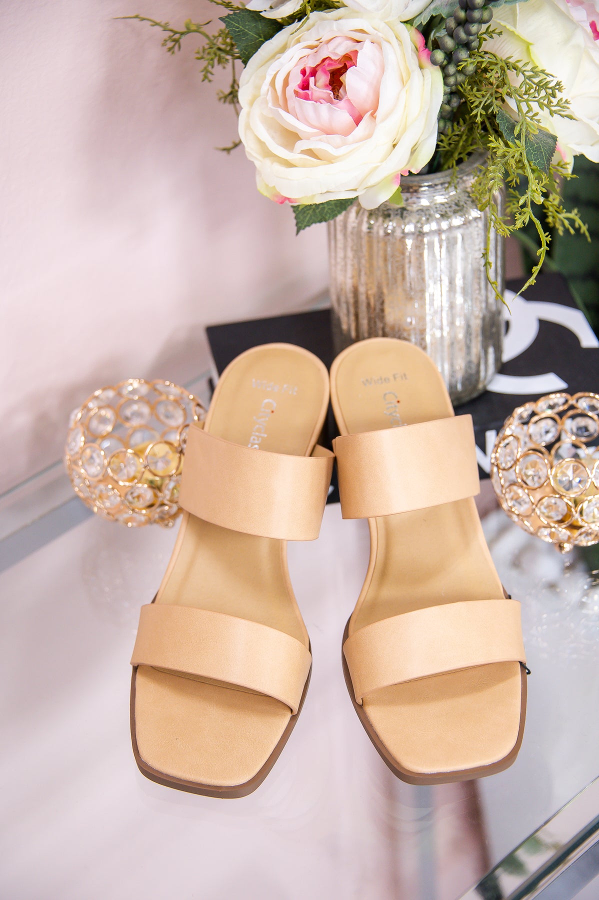 Taking The First Step Natural Slip On Heels - SHO2577NA
