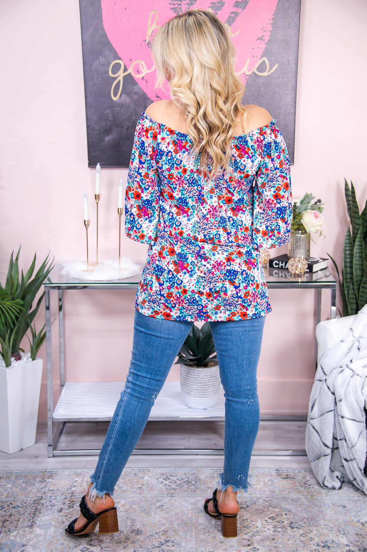 Stay Dreaming Ivory/Multi Color Floral Off The Shoulder Top - T6793IV