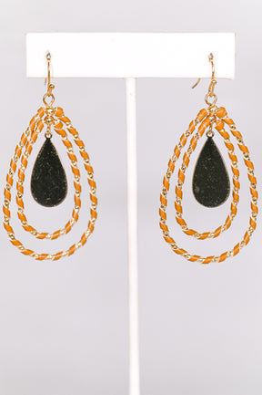 Brown Cut Out Teardrop Earrings - EAR3924BR