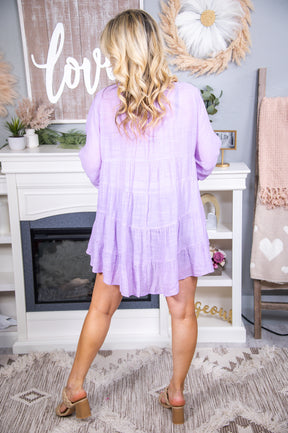 You Are Not Alone Lavender Solid High-Low Top - T6806LV