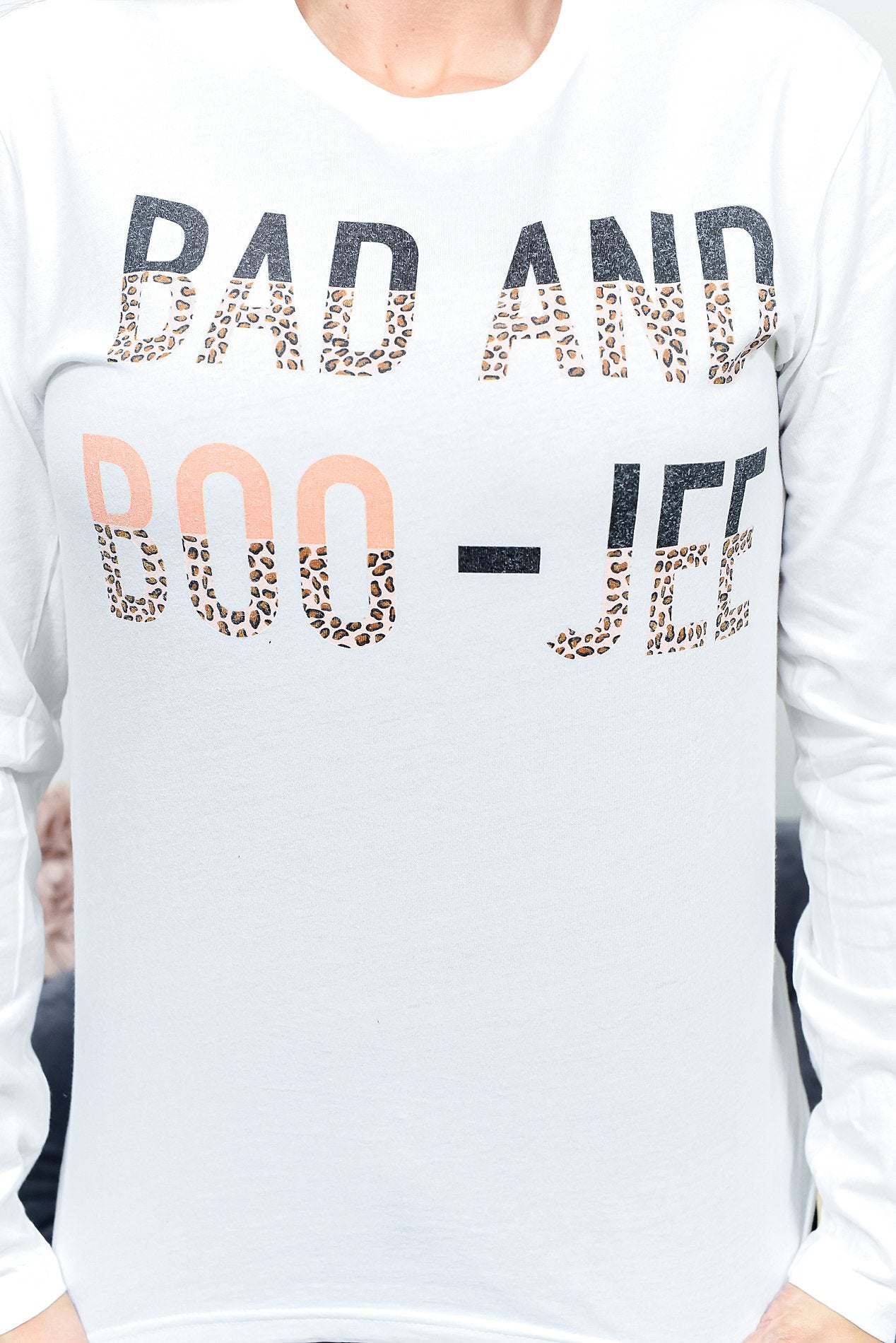 Bad And Boo-Jee White Long Sleeve Graphic Tee - A1449WH