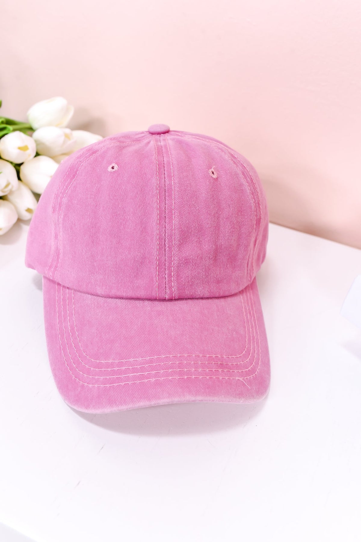 Vintage Pink Solid Hat - HAT1379VPK