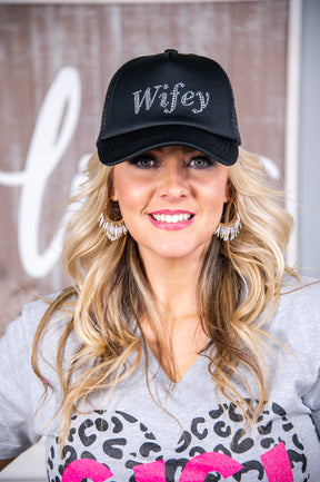 Wifey Black Bling Hat - HAT1457BK