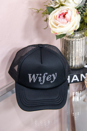 Wifey Black Bling Hat - HAT1457BK