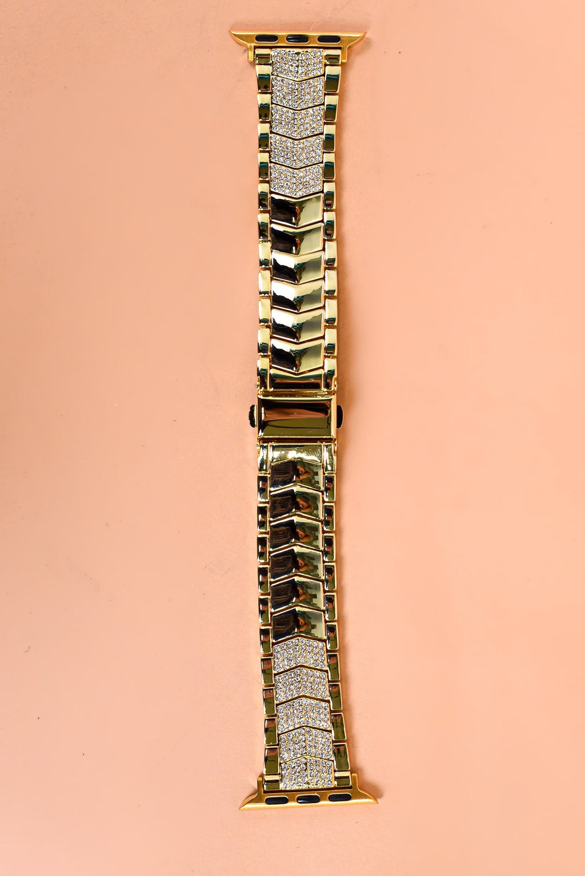 Gold Chevron Bling Apple Watch Band - WB040GO