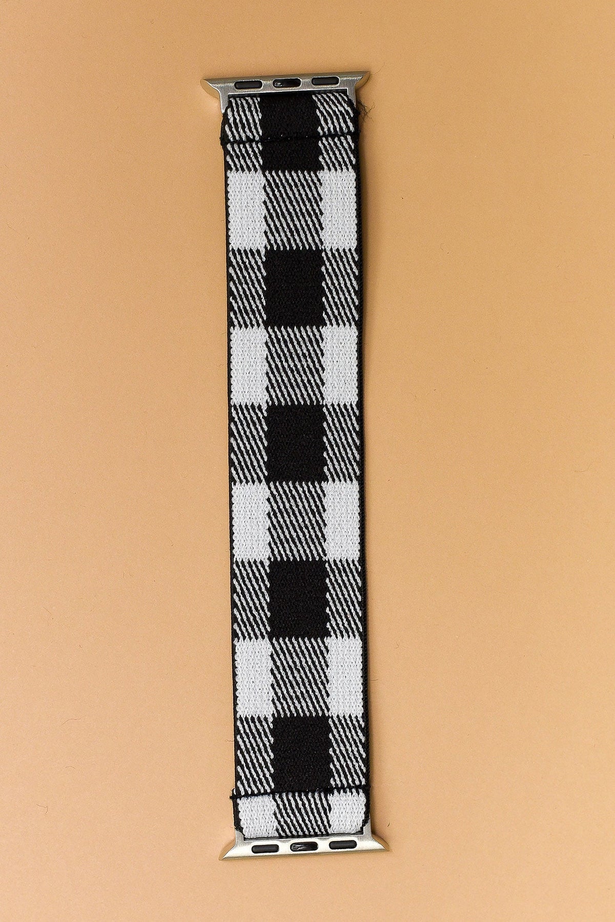 White/Black Checkered Stretchy Apple Watch Band (38/40MM) - WB043WH