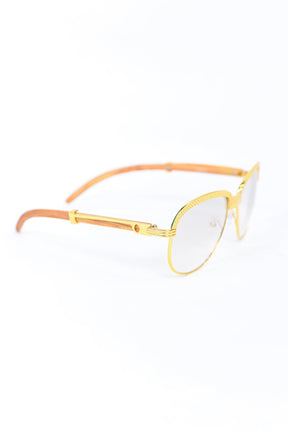 Gold Frame/Natural/Mirrored Lens Sunglasses - SGL296NA
