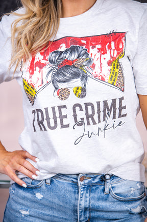 True Crime Junkie Ash Graphic Tee - A2661AH