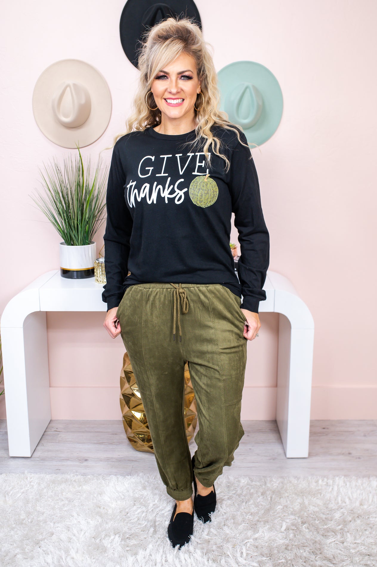Falling For Glam Olive Solid Joggers - PNT1291OL