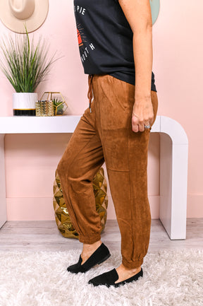 Falling For Glam Camel Solid Joggers - PNT1288CA