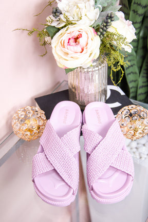 Changing Paths Lavender Woven Slip On Sandals - SHO2581LV