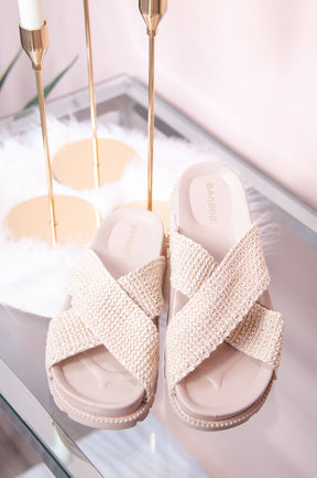 Changing Paths Ivory Woven Slip On Sandals - SHO2580IV