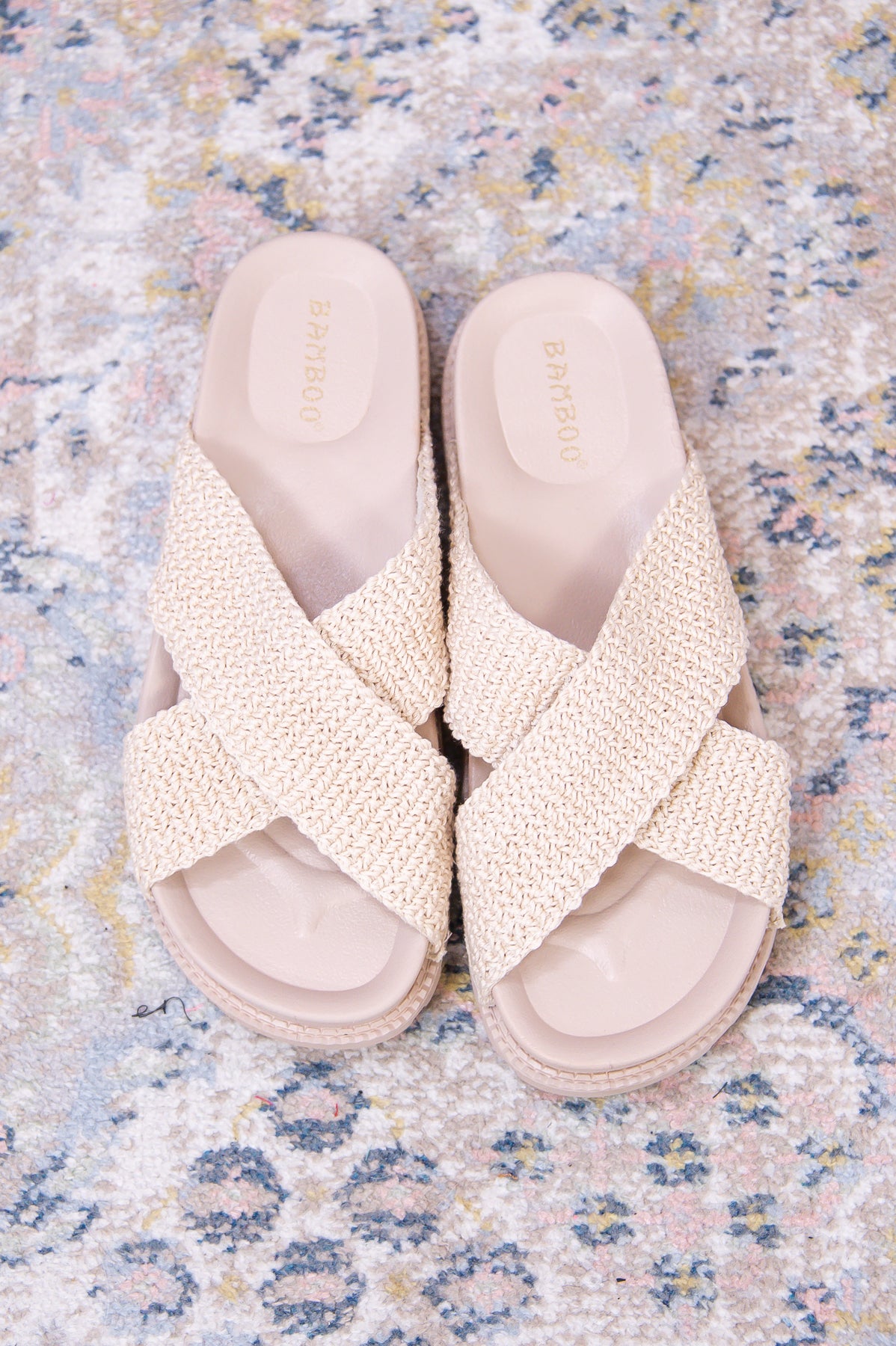 Changing Paths Ivory Woven Slip On Sandals - SHO2580IV