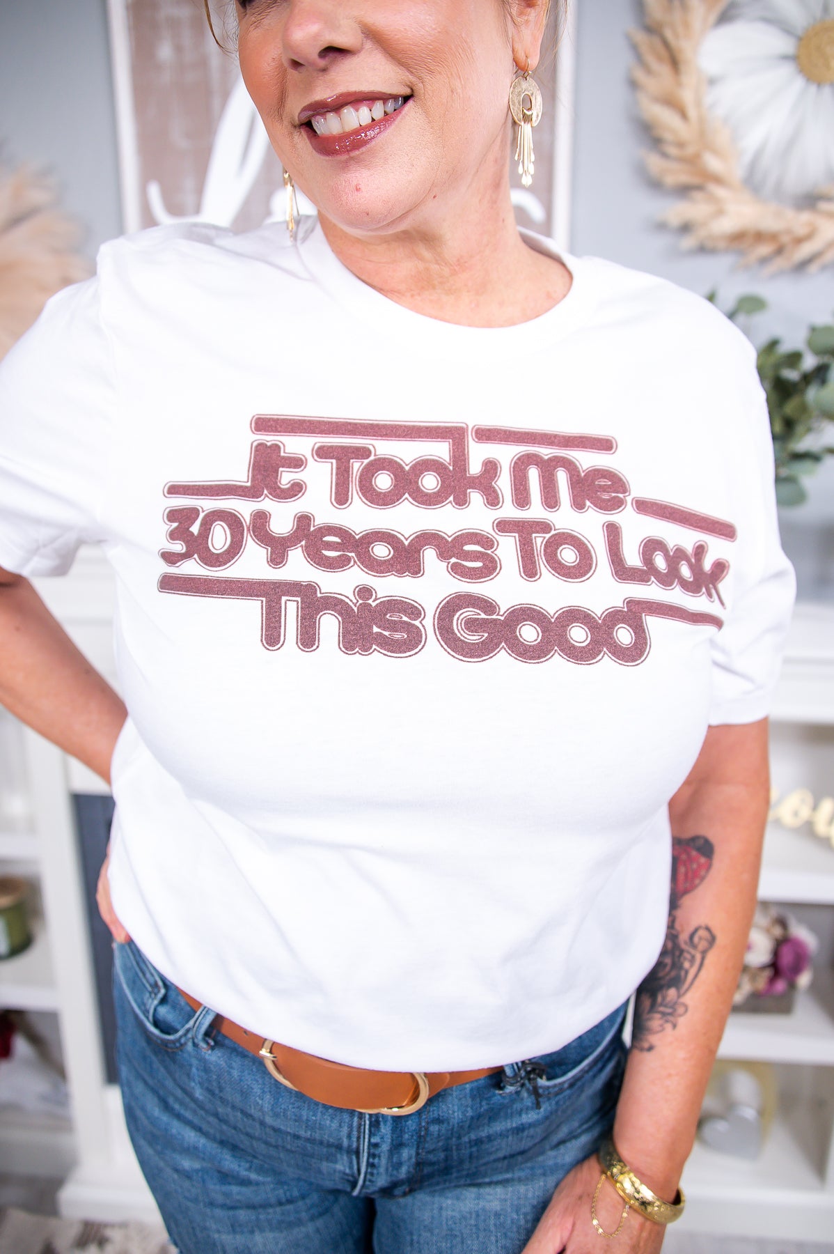 It Took Me 30 Years White Graphic Tee - A2673WH
