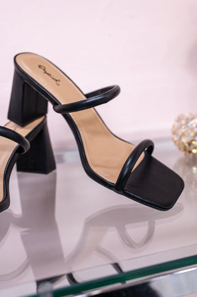 Serious About Style Black Slip On Heels - SHO2543BK