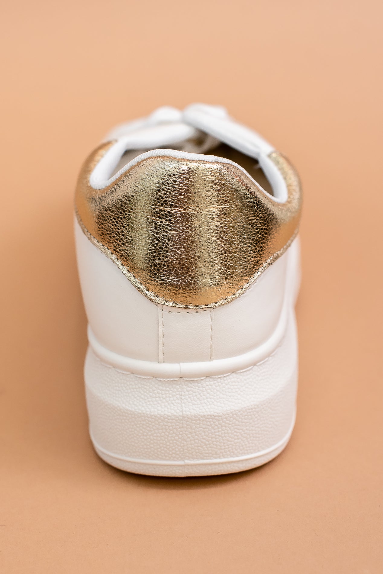 Running Out Of Time Gold/White Platform Sneakers - SHO2245GO