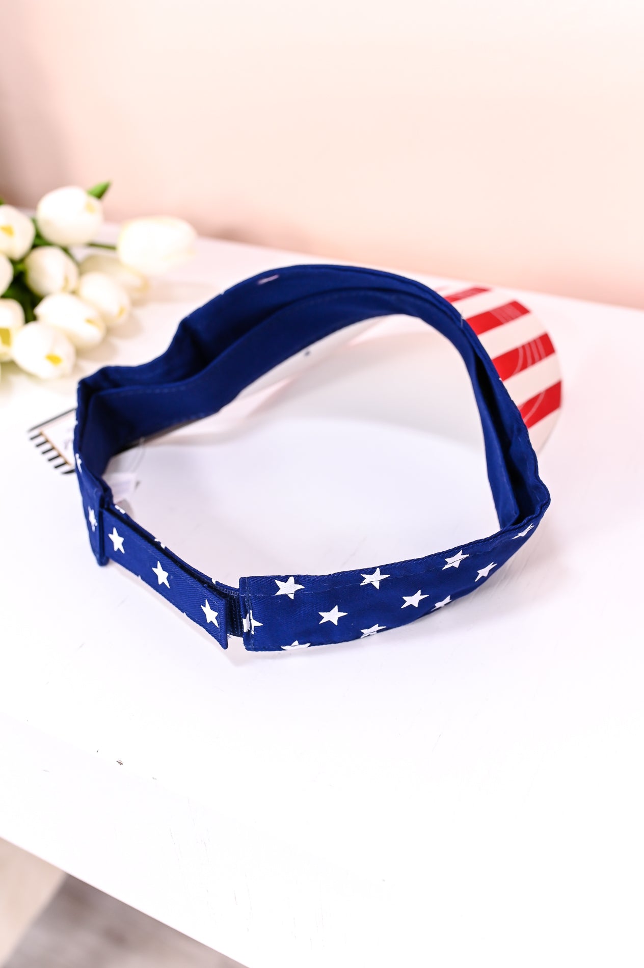 Red/White/Blue Stars/Stripes Visor - HAT1408BL