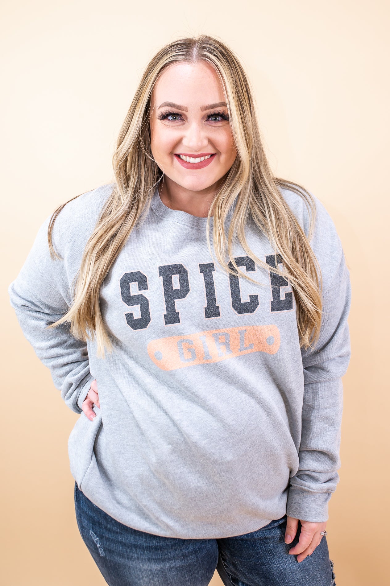Spice Girl Athletic Heather Gray Graphic Sweatshirt - A2254AHG