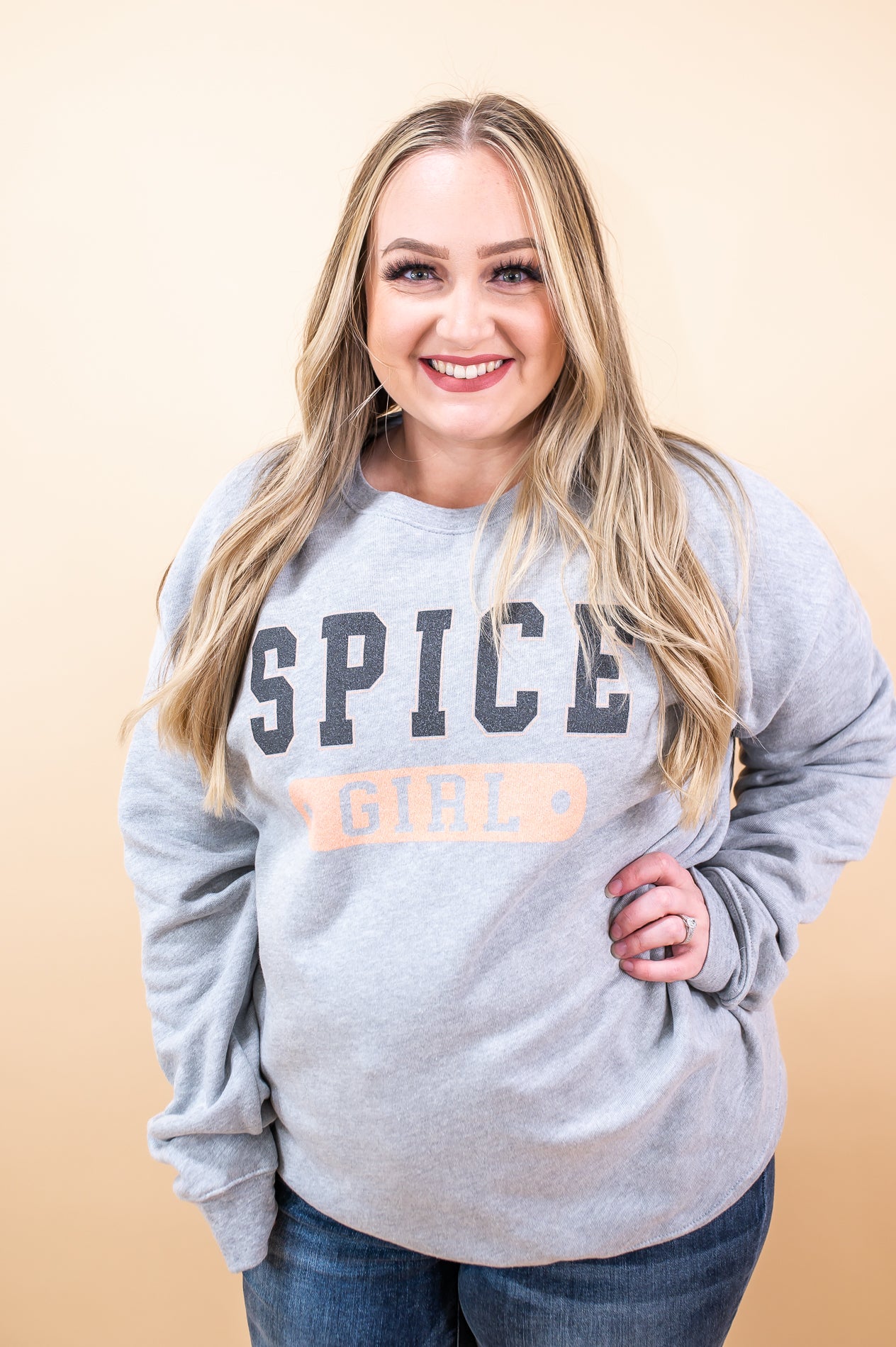 Spice Girl Athletic Heather Gray Graphic Sweatshirt - A2254AHG