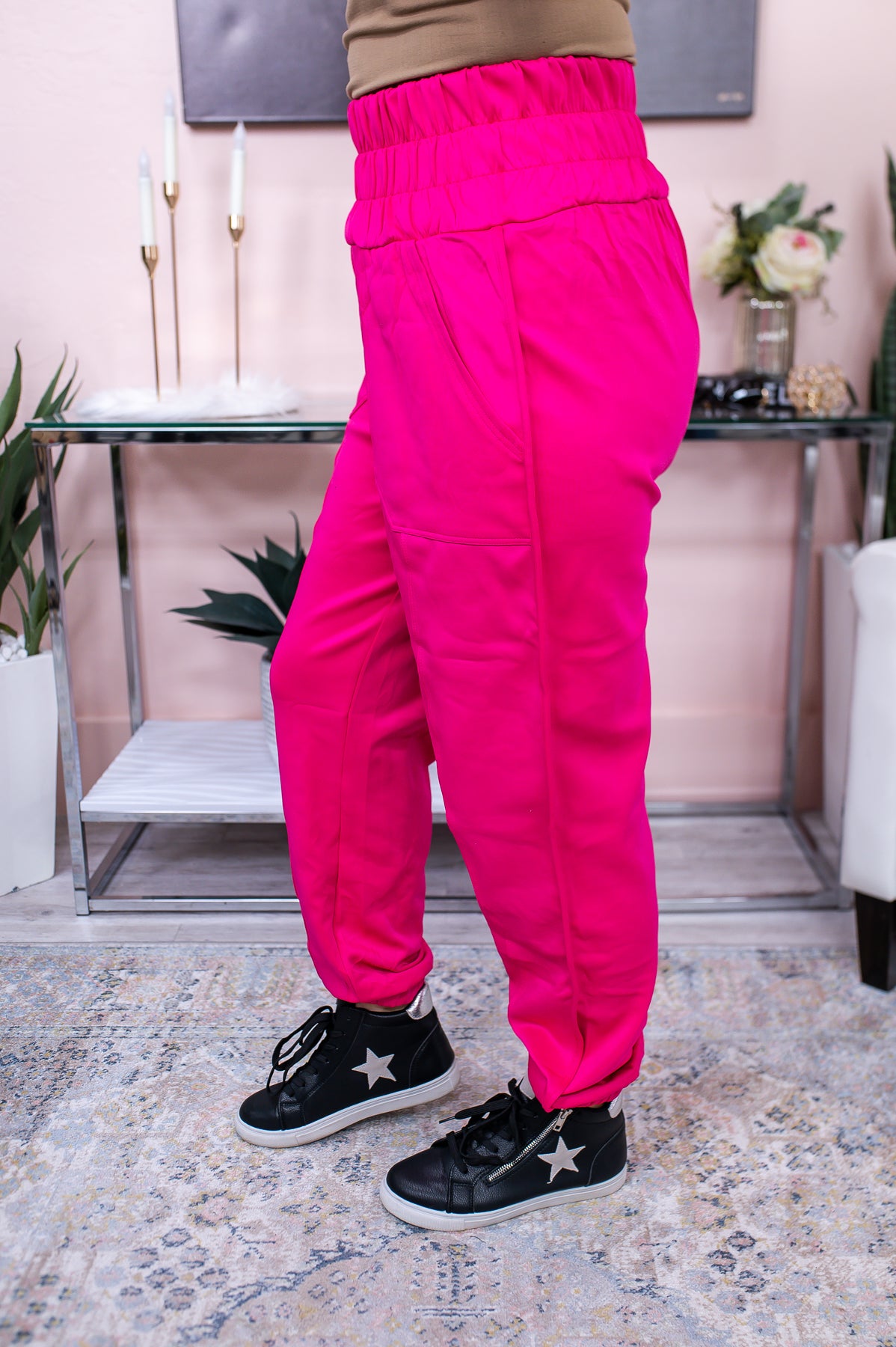 Playful Attitude Rose Solid Joggers - PNT1370RO