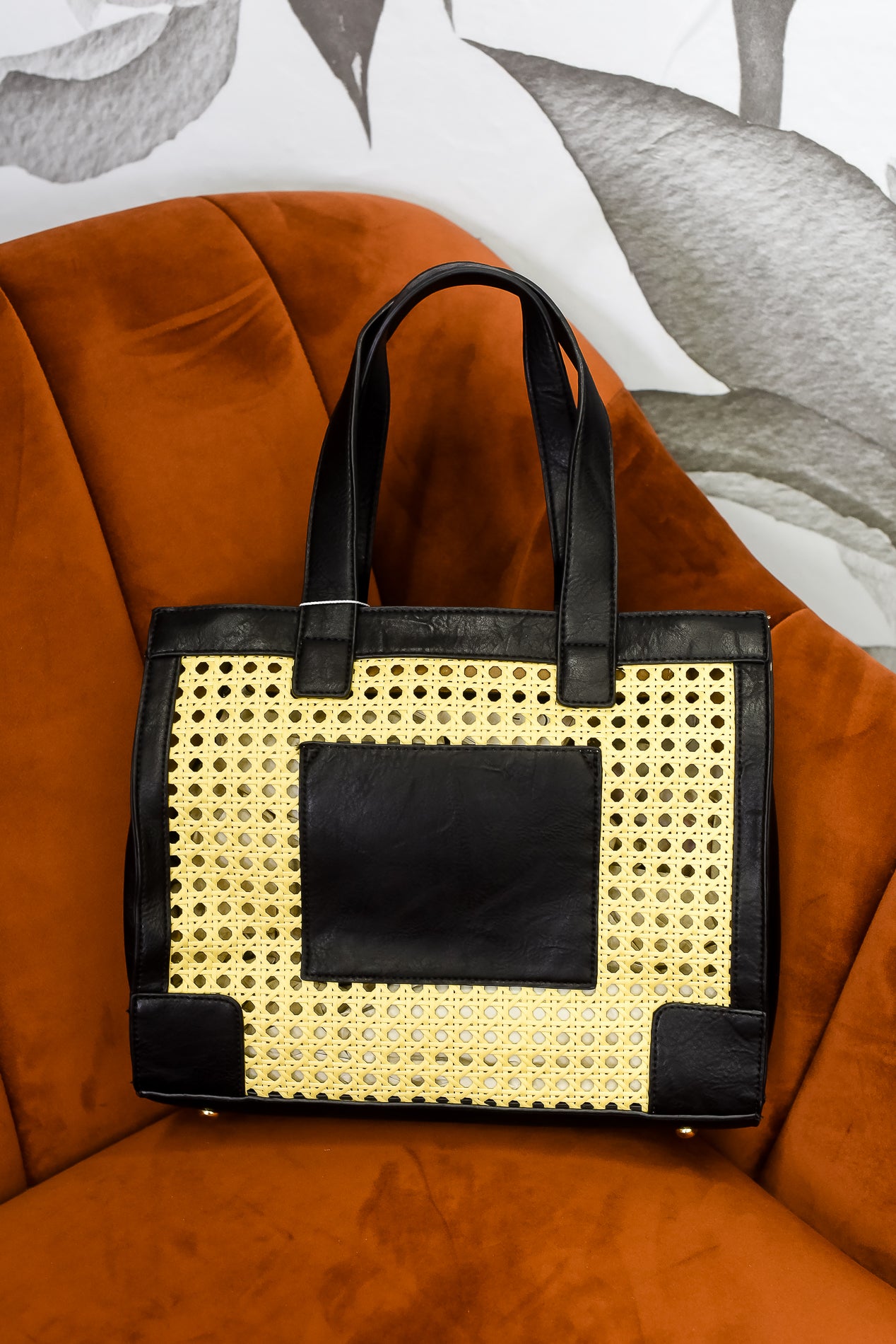 Chic Escape Black/Honey Woven Bag - BAG1630BK