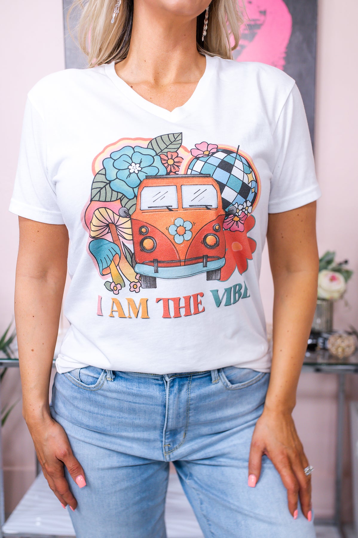 I Am The Vibe White Graphic Tee - A2527WH