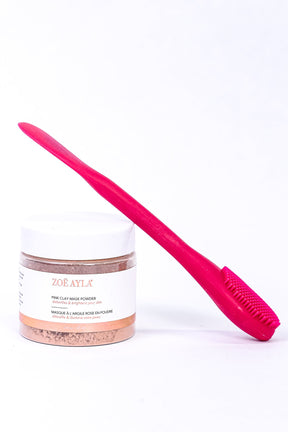 Pink Clay Mask Powder & Face Mask Applicator - BTY166