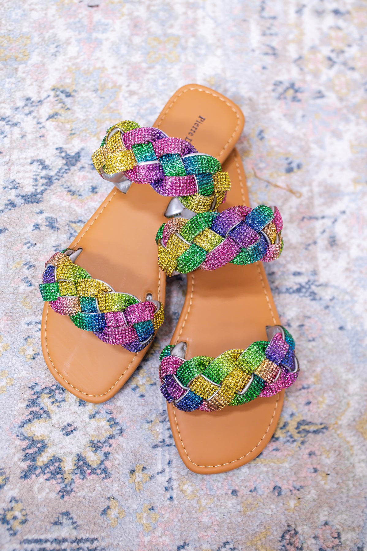 Walk By Faith Multi Color Bling Braided Sandals - SHO2550MU