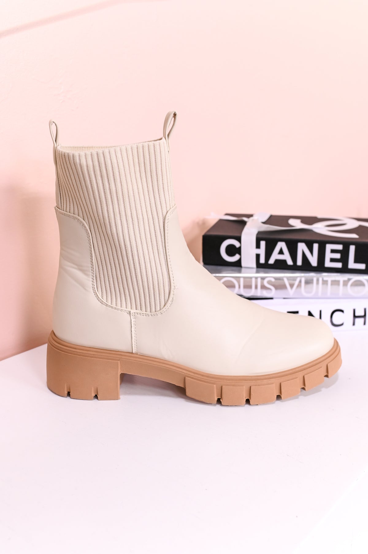 Made To Stand Out Off White Slip On Booties - SHO2391OW