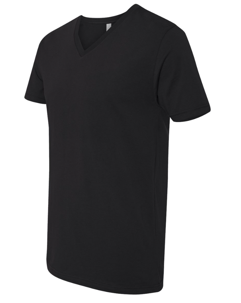 3200 BLACK UNISEX V NECK