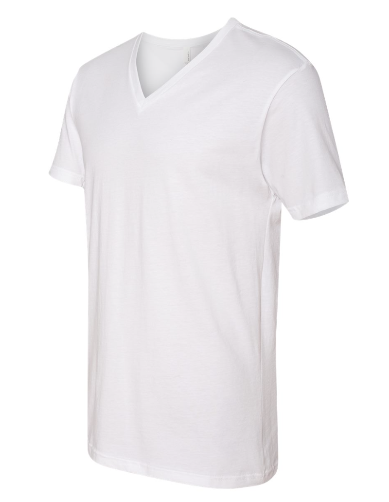 3200 WHITE UNISEX V NECK
