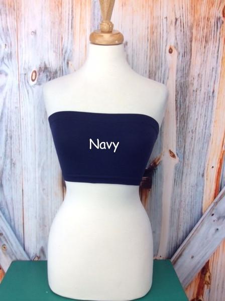 Navy Seamless Bandeau (Sizes 12-18) - BND332NV-Tee for the Soul